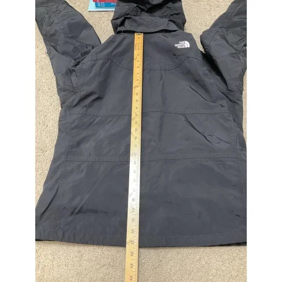 The North Face Jacket Women XL Black Plaid Inside Full Zip Coat Jacket